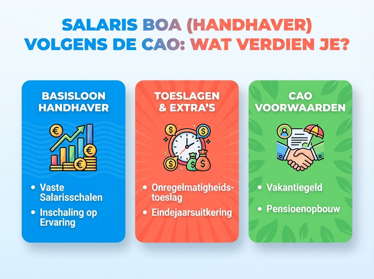 Infographie cheat sheet : Salaris BOA: wat verdient een handhaver volgens de CAO?